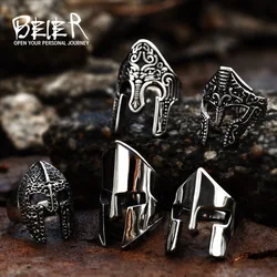 BEIER 316L Stainless Steel Vintage Men Ring Ancient Warrior Roman Fashion Jewelry Gift Dropshipping LLBR8-609R