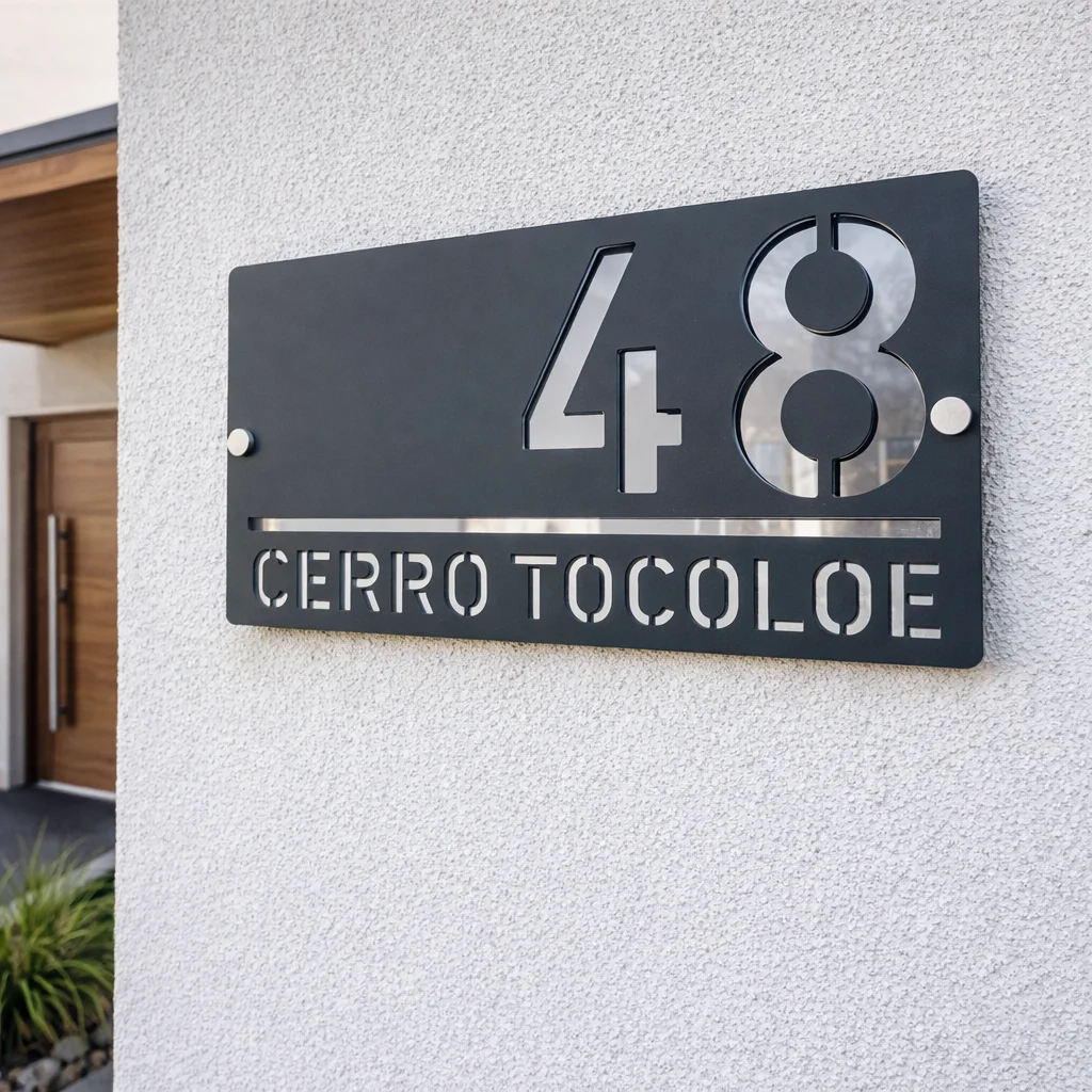 

Персонализированный 3D-номер дома из акрила (черно-серебристый), наружная водонепроницаемая табличка с адресом, настенный знак с именем семьи