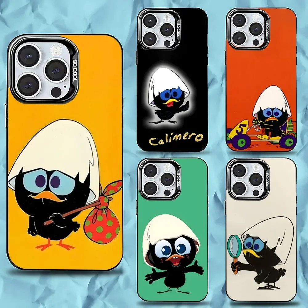 Cute C-CalimeroS Phone Case For iPhone 16,15,14,13,12,11,Pro,Max,Plus,Mini,XS,SE Anti Fall Black Matte Hard Bumper