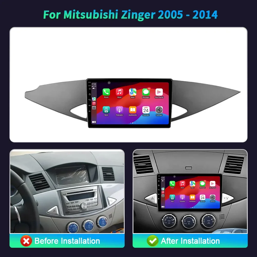 Android 14 For Mitsubishi Zinger 2005-2014 Car Radio Multimedia Video Player Navigation 4G GPS Wireless BT Carplay Touch Screen