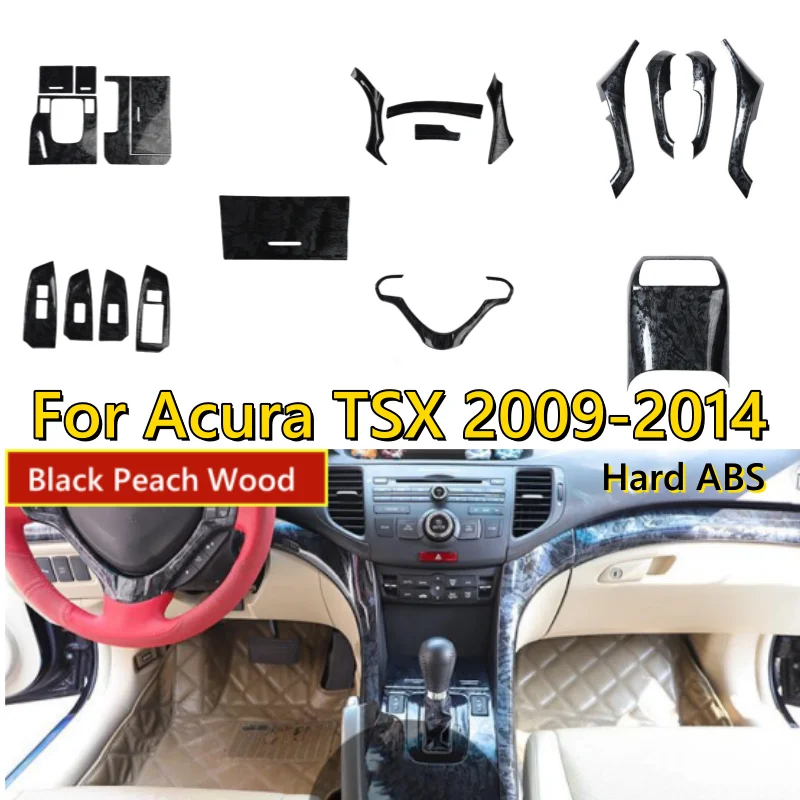 

LHD Black Peach Wood Interior Door Armrest Cover Trim For Acura TSX 2009-2014