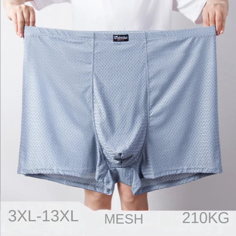 3-13XL Plus Size Men\'s Enlargement Panties Mesh Men\'s Briefs Big Size Boxers Underwear Male Slip Ice Cold xxxxxxl Free Shipping