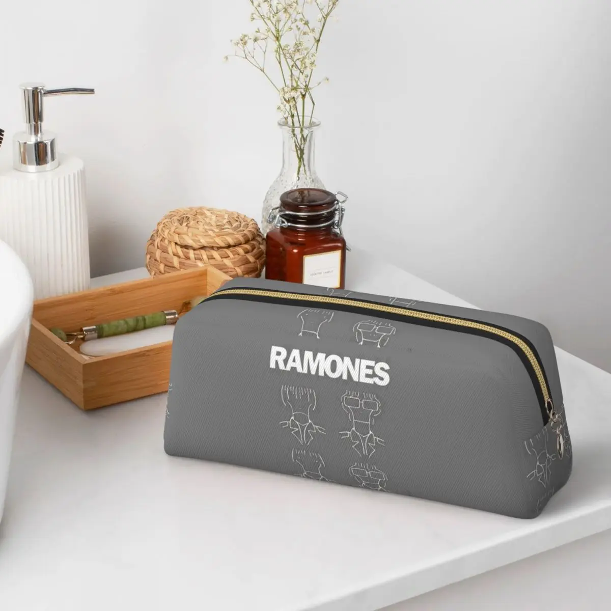 

The Ramone Merch Pencil Cases for Student School Pen Box Pencil Bag Big Capacity Pencil Pouch Storage Stationery Supplies