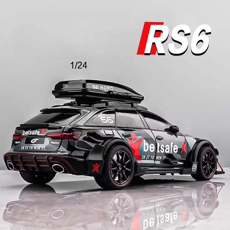 

1:24 RS6 Avant Sports Car Alloy Diecasts & Toy Vehicles Metal Toy Car Model Sound and light Collection Kids Toy Gift