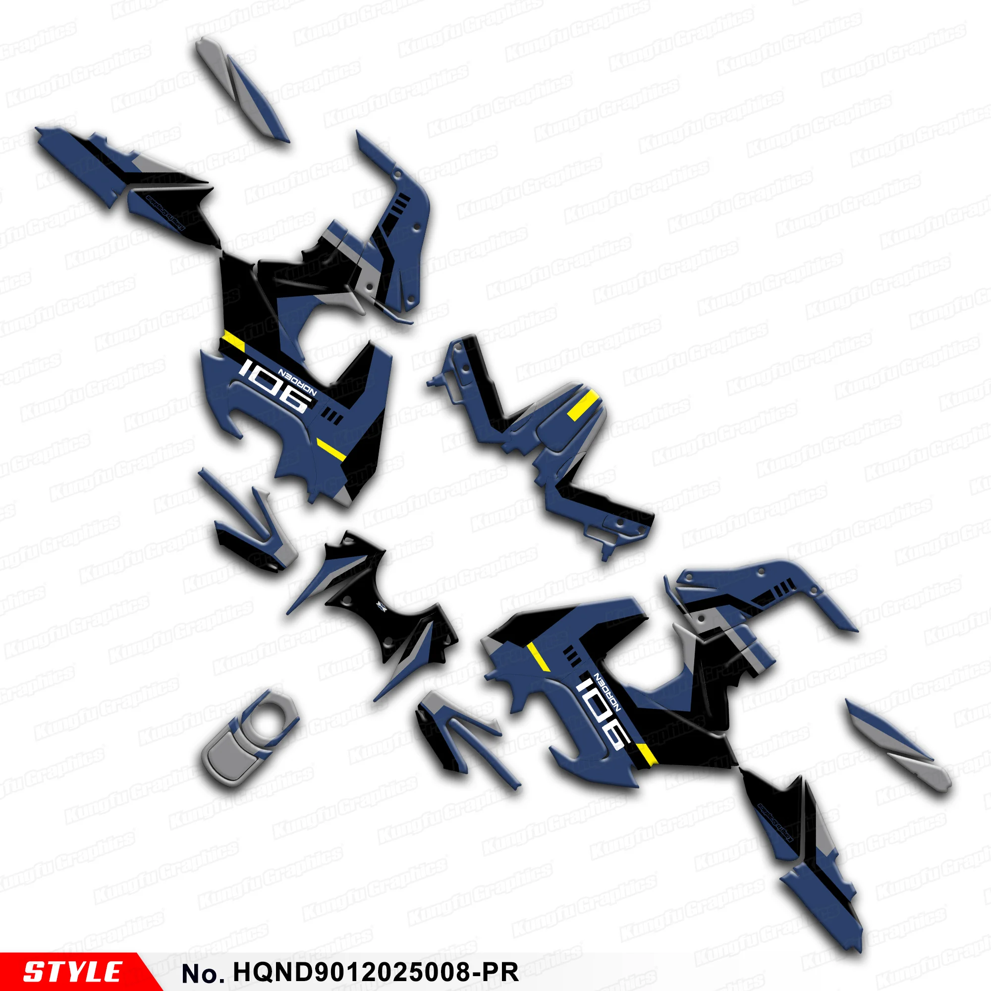 

JY RACING Graphics Kit Stickers Complete for HUSQVARNA NORDEN 901 NORDEN901 2020 2021 2022 2023 2024 2025, HQND9012025008-PR