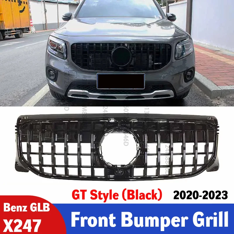 

Direct Fit Front Bumper Grille for Mercedes-Benz GLB X247 2020-2023 AMG Style Gloss Black Easy Installation No Cutting