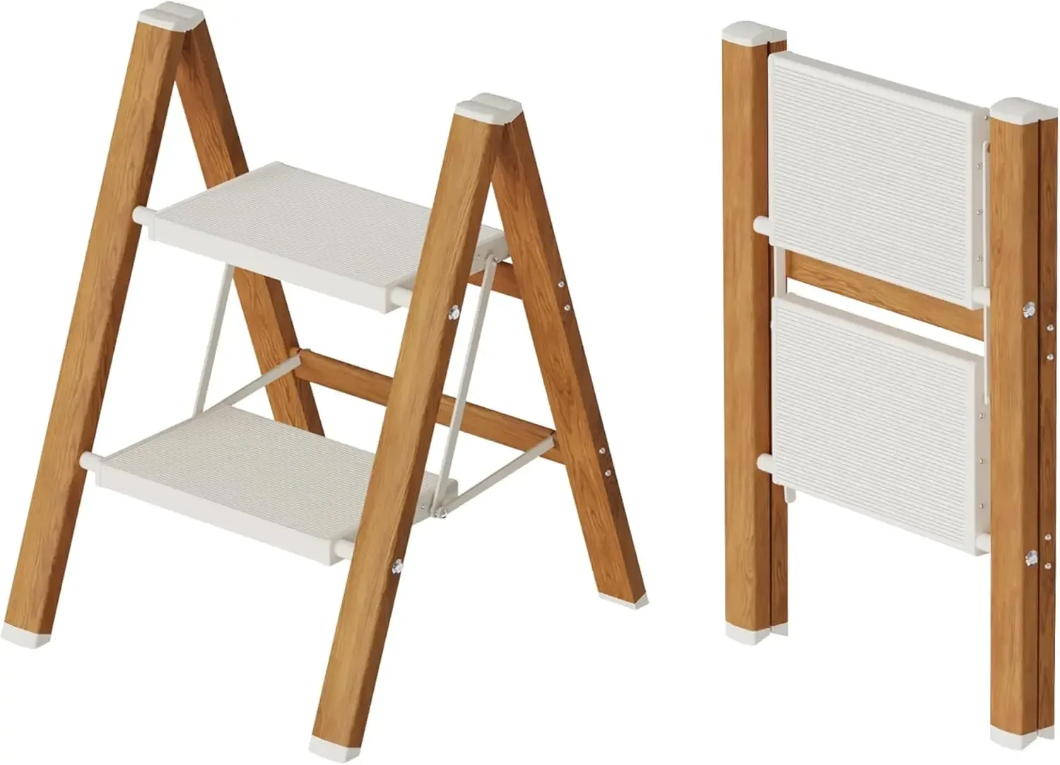 

2 Step Lightweight Aluminum Folding Ladder, Portable Step Stool with Anti-Slip Pedals, 330 lbs Capacity for Home, Office