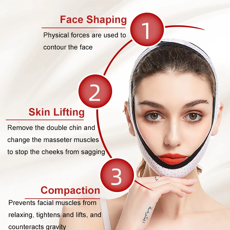 Double Chin Reducer Face Slimming Strap V Line Lifting Face-belt Chin Strap For Women and Men Tightening Skin Preventing Sagging