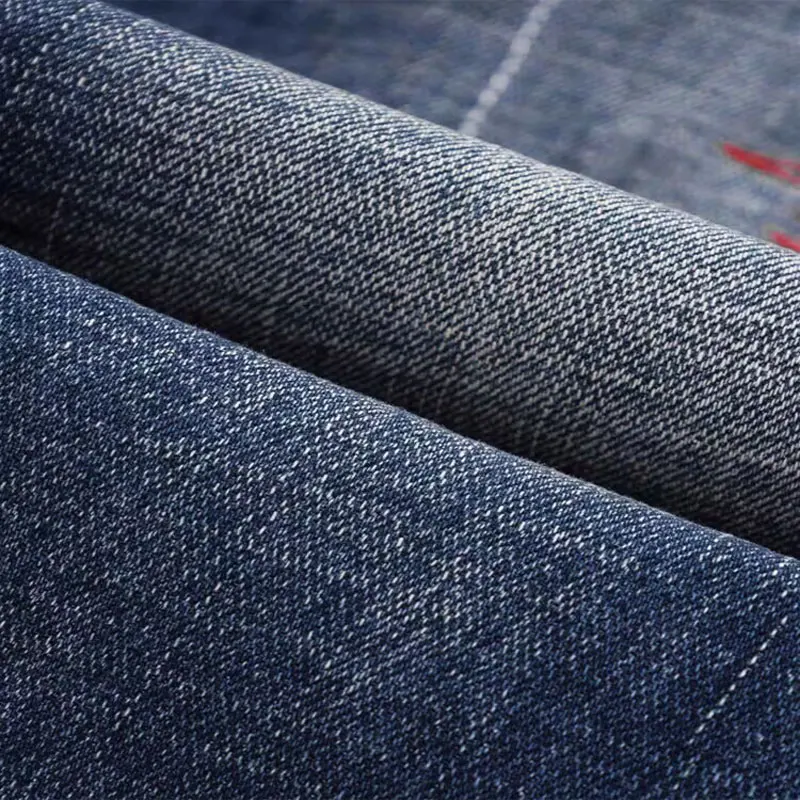 Streetwear Fashion Men Jeans High Quality Retro Blue Stretch Slim Fit Ripped Jeans Men Embroidery Designer Vintage Denim Pants