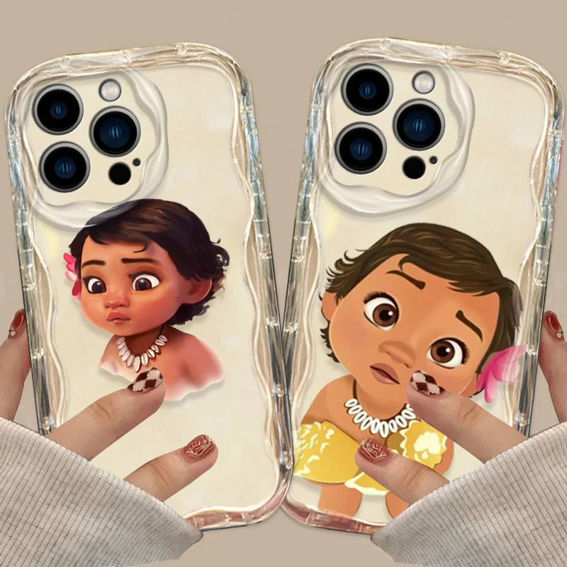 Disney Princess Moana Cover For Apple iPhone 15 14 13 12 11 Pro X XR XS Max Plus 8 7 Plus SE Wave Oil Phone Case