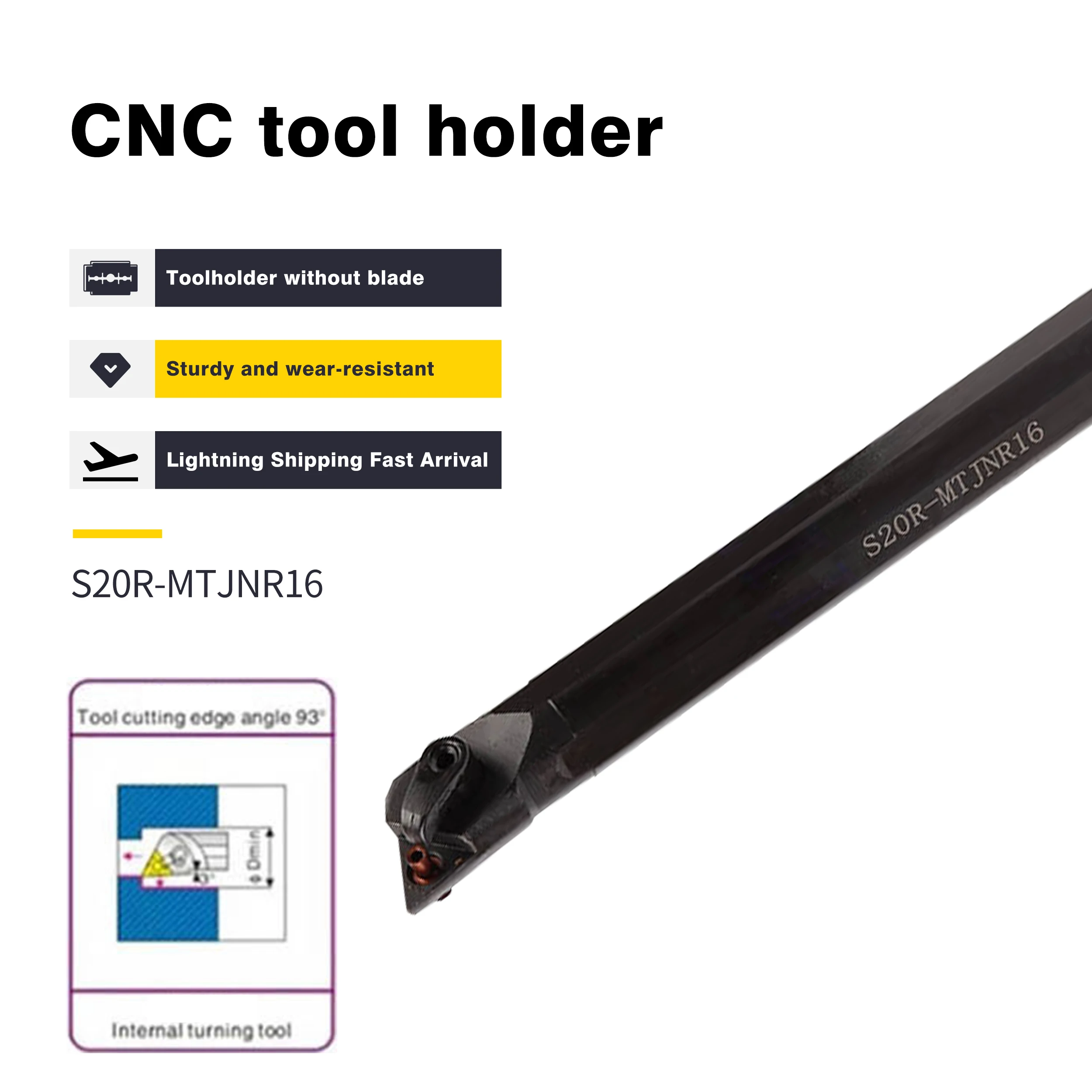 S20R-MTJNR16 S20R-MTJNL16 Internal Turning Tools Holder S25S-MTJNR16 S25S-MTJNL16 CNC Lathe Boring Bar For Carbide Inserts CNMG