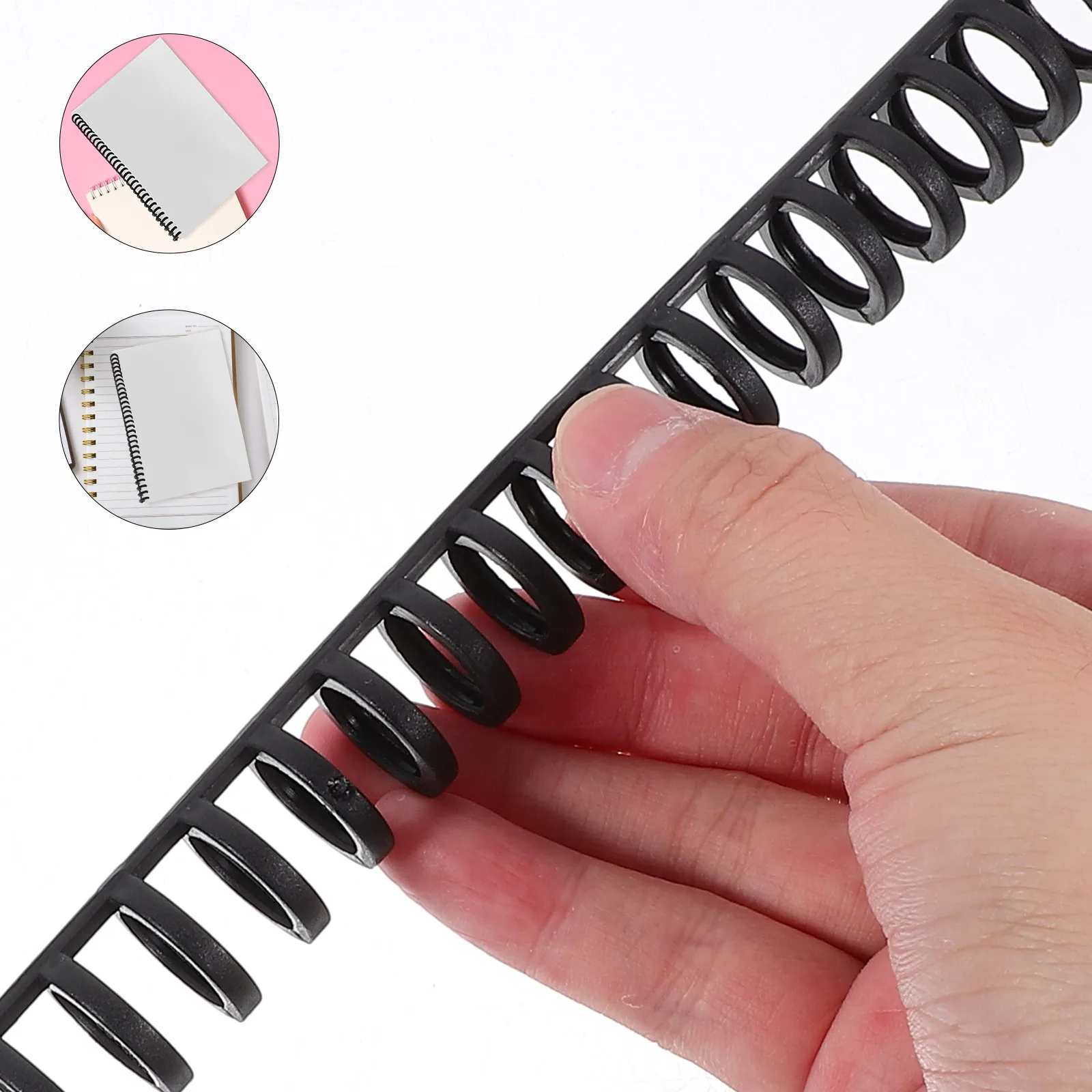 

10 Pcs Black 30 Hole A4 Plastic Loose Leaf Binder Spiral Binding Coils Wire Replacement Notebook for Stationery