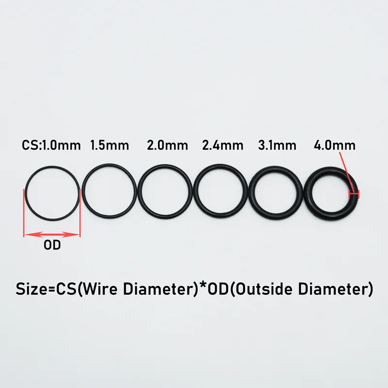 CS1.0-4.0mm Rubber O Ring High Quality Sealing Washer Balck NBR O-ring Plumbing Gasket Car Air Condition Oil Resistant Oring Kit