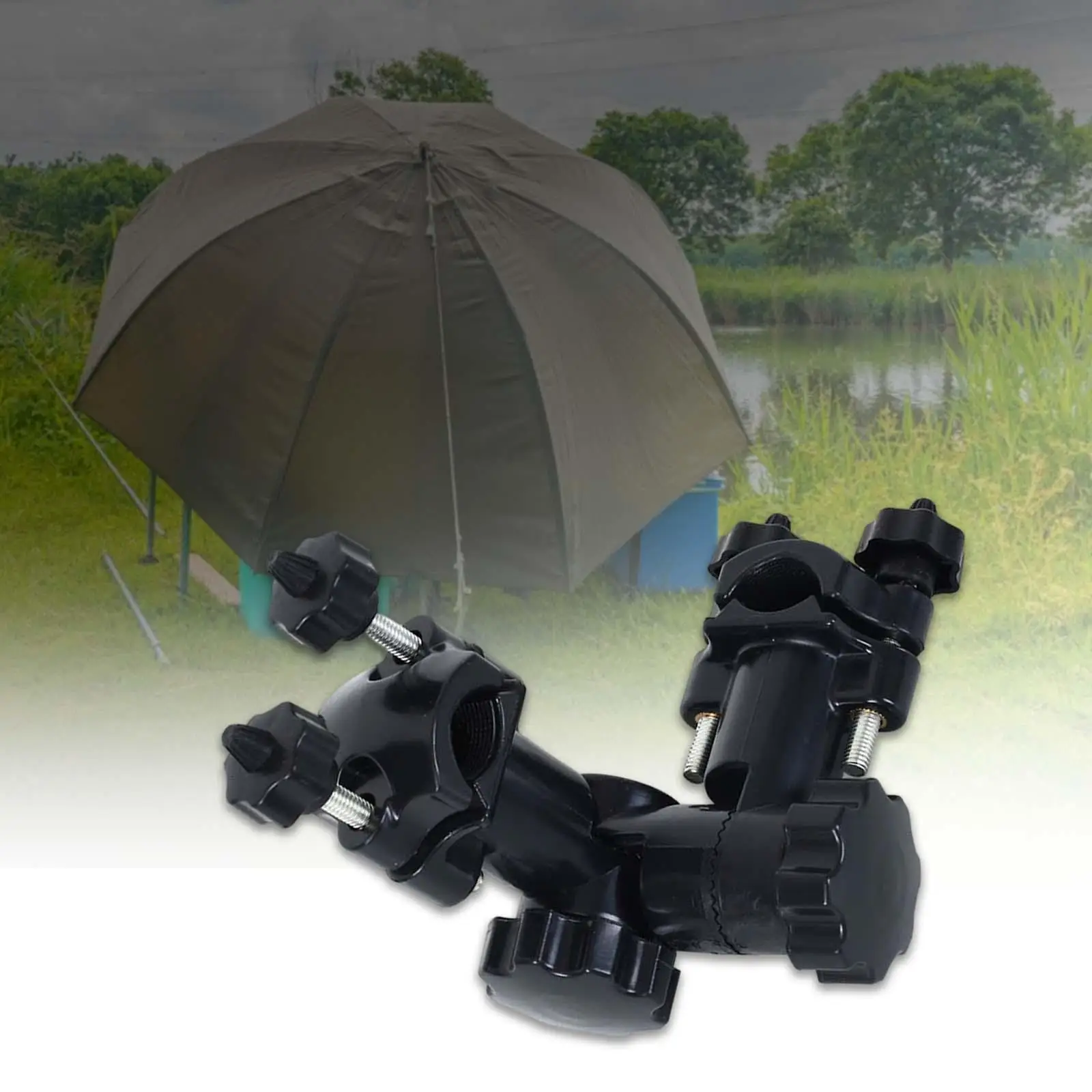 

360 Degree Adjustable Fishing Rod Holder Umbrella Bracket Clamp Fixed Tool
