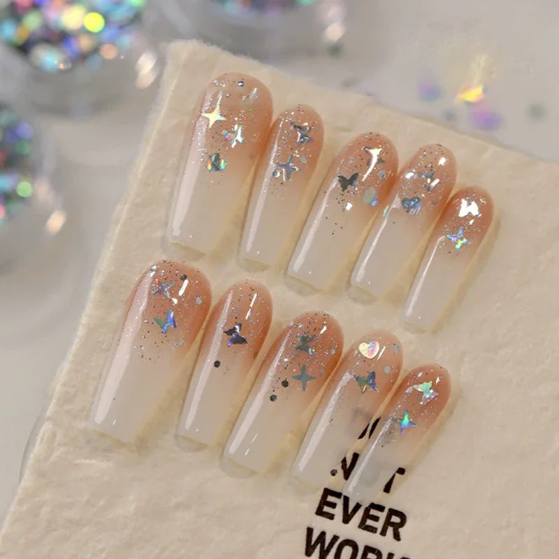 Star Glitter เลเซอร์เล็บ Flake แฟลช Pentagram ขนาดเล็กเล็บเลื่อม Kawaii DIY อุปกรณ์แต่งเล็บเล็บ Charm