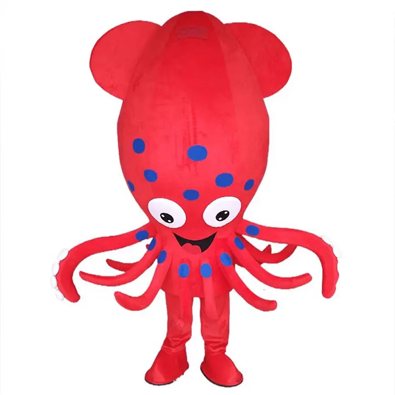 Inktvis Cartoon Pop Pak Octopus Volwassen Walking Rekwisieten Pluche Zeedieren Mascotte Kostuum Halloween Feest Grappige Dressing