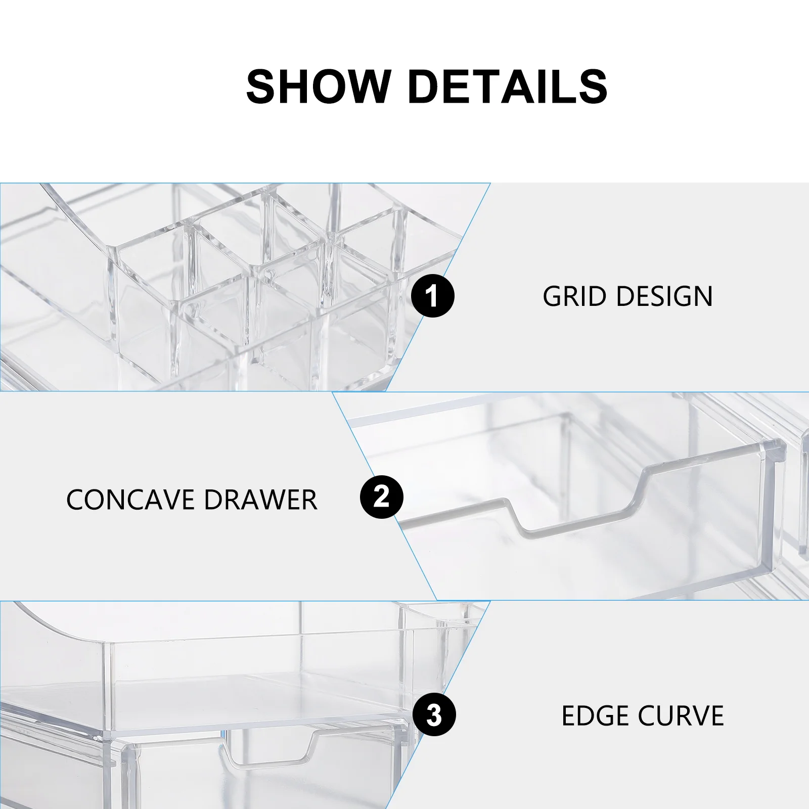 

Storage Box Multilayer Acrylic Jewelry ganizer Transparent Container Desk Drawer Type Storage Solution