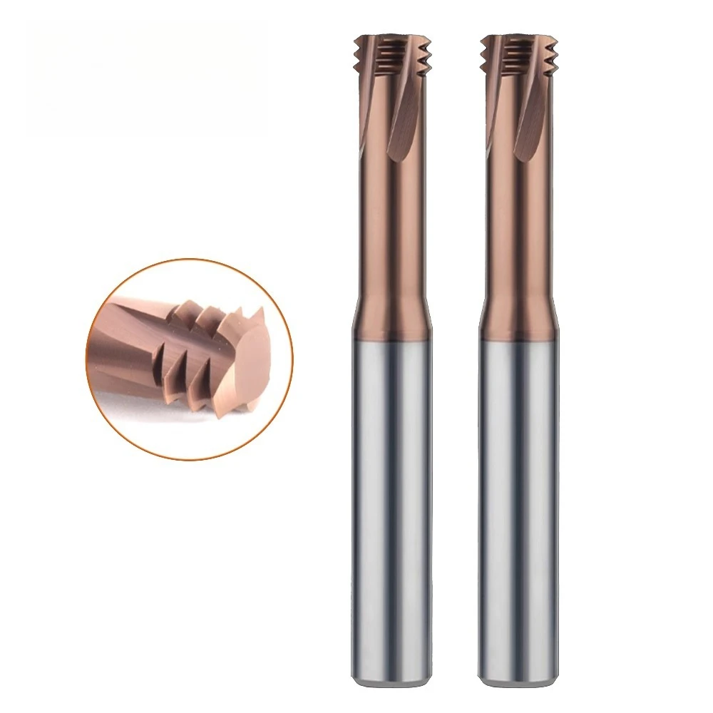 مطحنة خيط ثلاثية الأسنان مطلية 65 °   فولاذ التنغستن - قاطعة طحن من الفولاذ المقوى M1-M20، مدعومة OEM (10 عبوات)