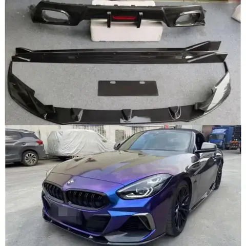 BMW Z4 G29 2019 2020 2021 2022 2023 리얼 카본 파이버 프론트 범퍼 스플리터 립 리어 디퓨저 사이드 스커트 스포일러 바디 키트