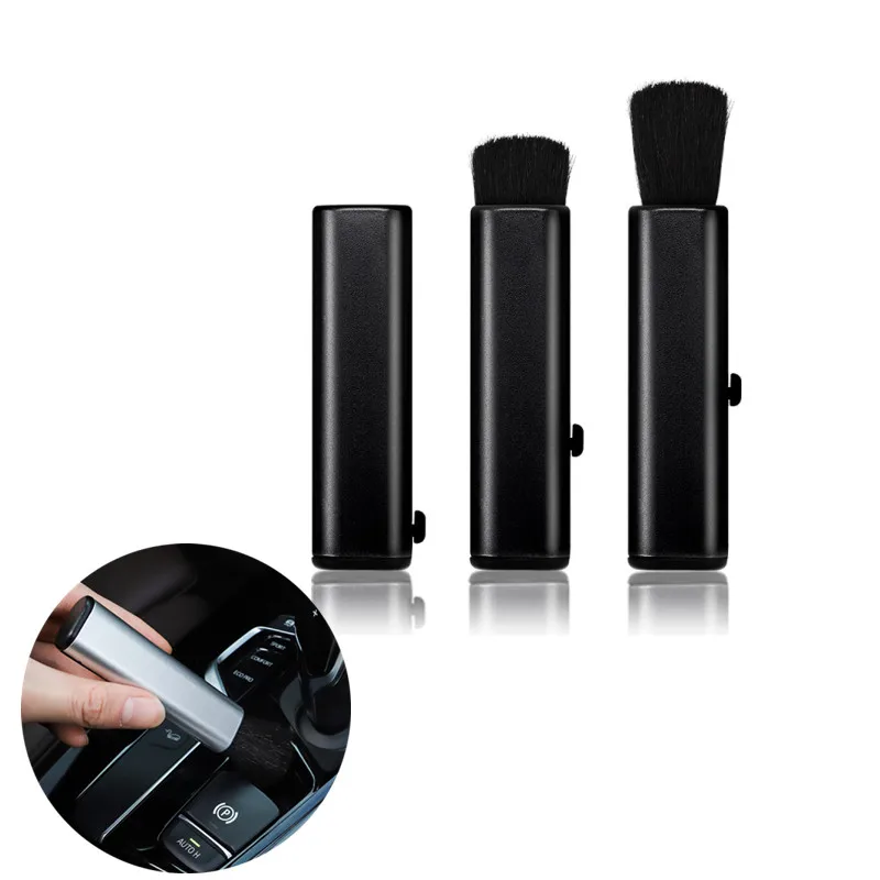 1PC Car Conditioning Air Outlet Brush Retractable Cleaning Brush Computer Keyboard Cleaning Plastic Small Soft Brush Keyboard 