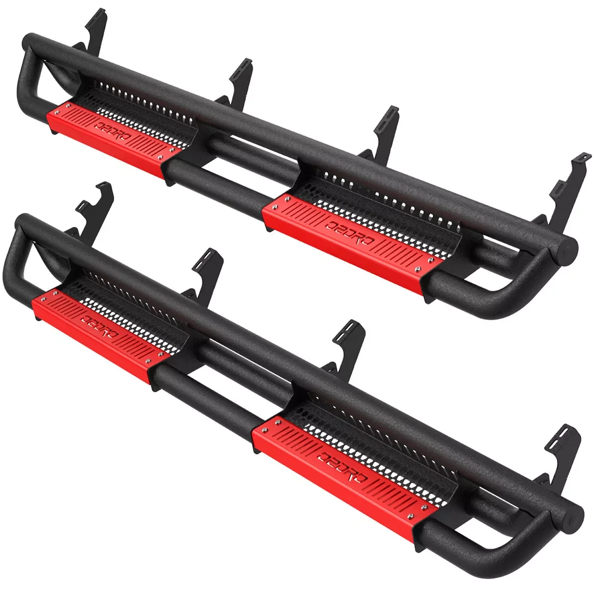 OEDRO-6 "Placas de corrida para 2007-2021 Toyota Tundra Crew Max Nerf Barras, etapas laterais, vermelho