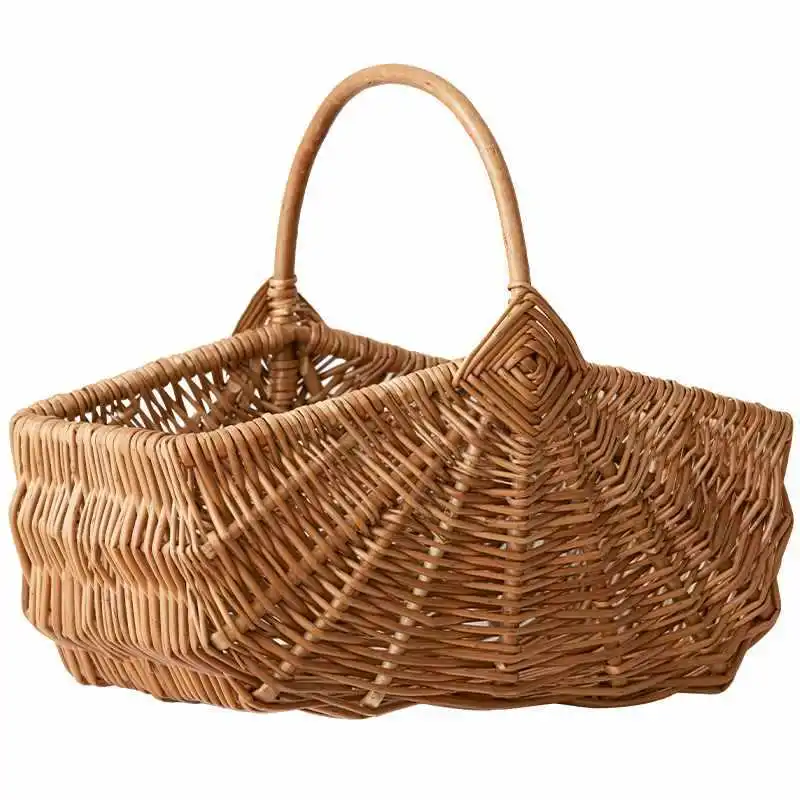 

Willow hand basket, rattan fruit and vegetable basket, bamboo basket