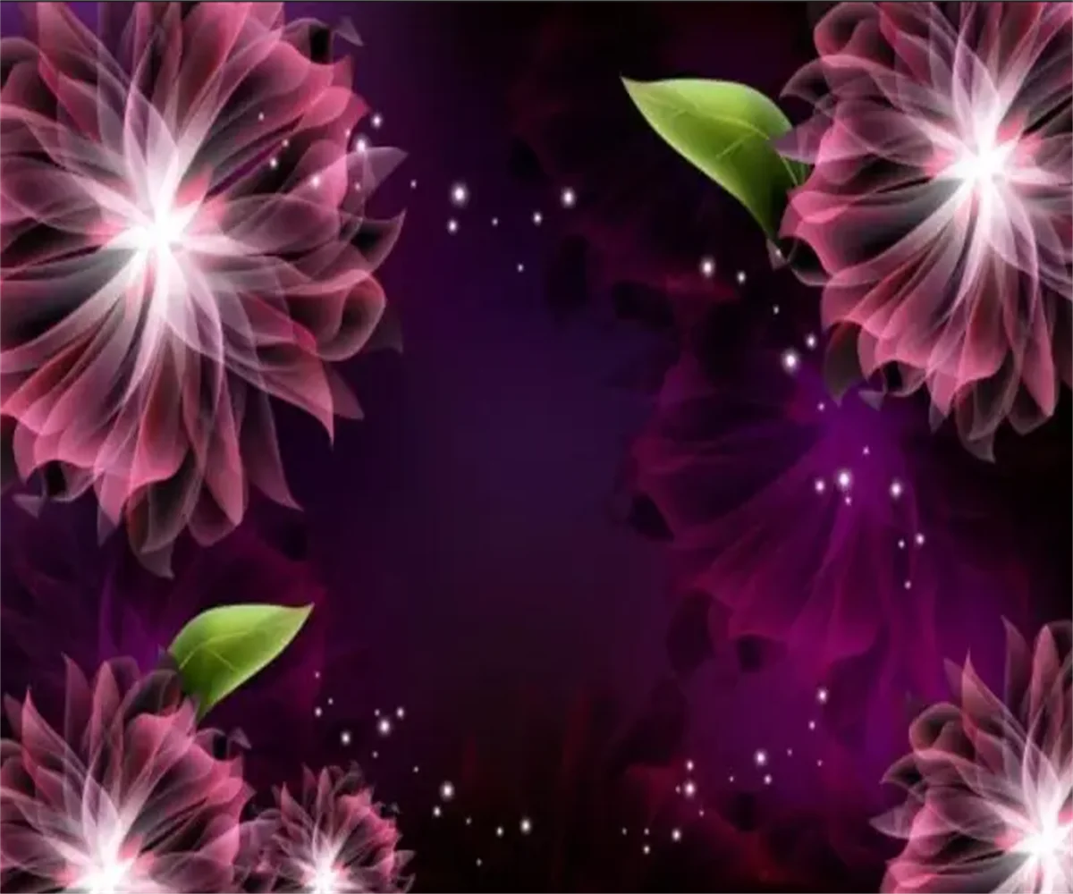 Custom Wallpaper paper de paredeDreamy Flowers black and white plant flower living room TV background wall papers home decor