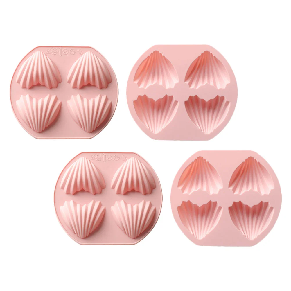 

4 Pcs Saucepans Love Mold Baking Mould Cake Madeleine Making Pink Biscuits Fondant