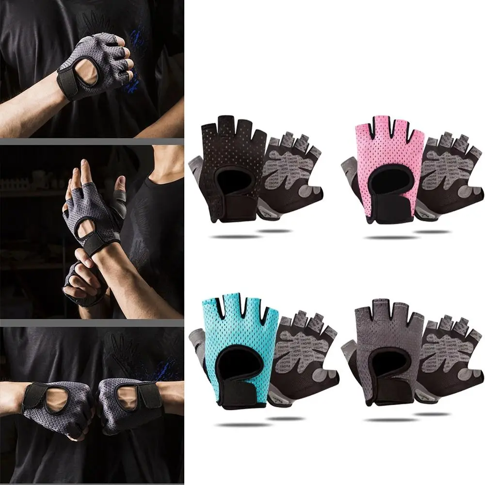 Gants de musculation respirants, antidérapants, résistants aux chocs, pour cyclisme, moto, résistant à l'usure, dos ouvert incurvé