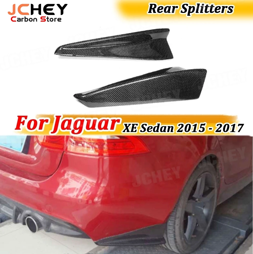 

JCHEY Rear Lip Splitters Flaps Real Carbon Fiber For Jaguar XE Sedan 4-Door Spoiler 2015 2016 2017 Car Bumper Protector Styling