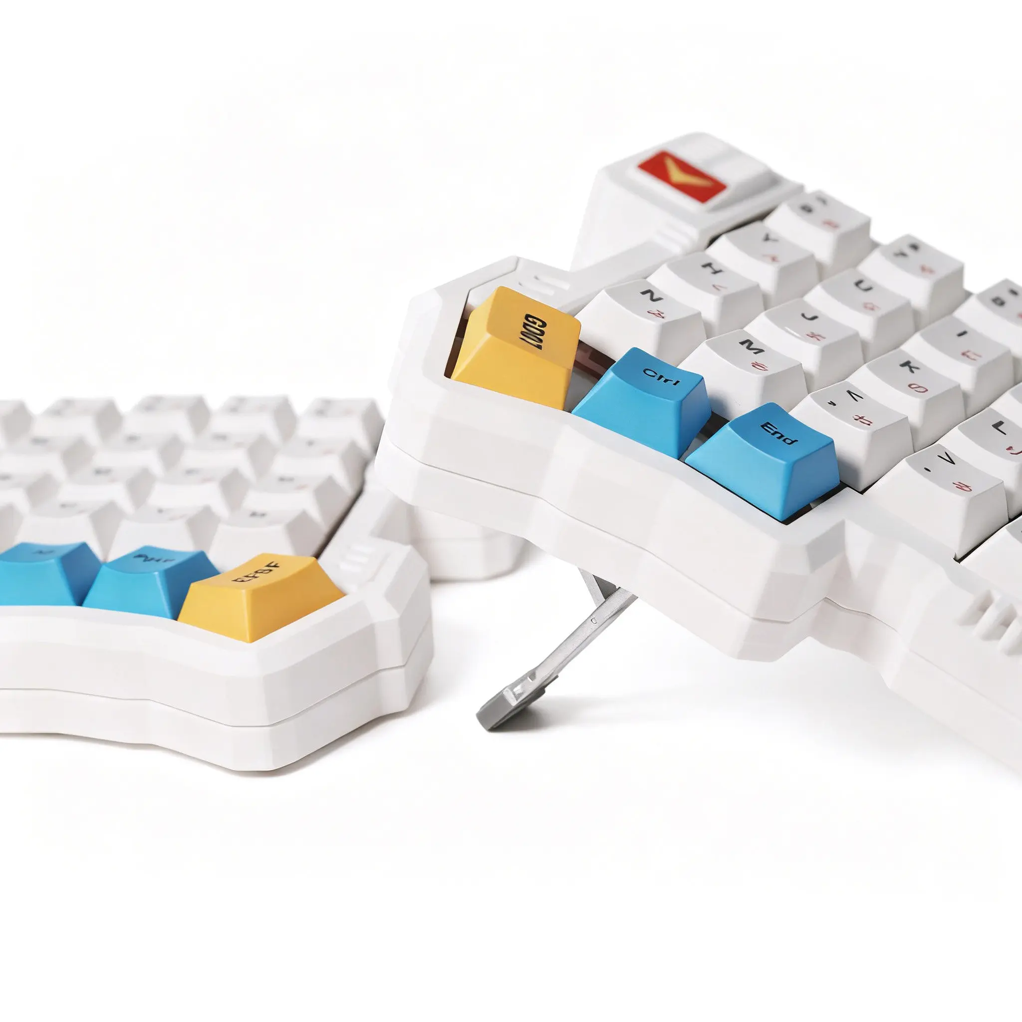 Custom Ergonomic Silakka54 Compatible Split Board, USB-C Wired 54-Key QMK/Vial, Adjustable Tilt Tenting Platform Third-Party Kit