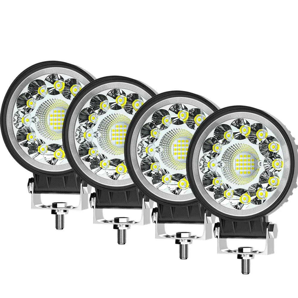 Barra LED de 4 Pulgadas y 123W para Todoterreno 4X4, Foco de 12V 24V, Barra de Luz de Trabajo para Jeep, Camioneta, Auto, Tractor, SUV, ATV, Faros Delanteros LED