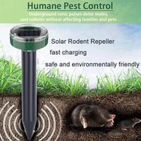 12PCS Solar Powered Pest Repeller Ultrasonic Mole Repellent Gopher Vole Snake Rodent Chaser for Lawn Garden Pest Control