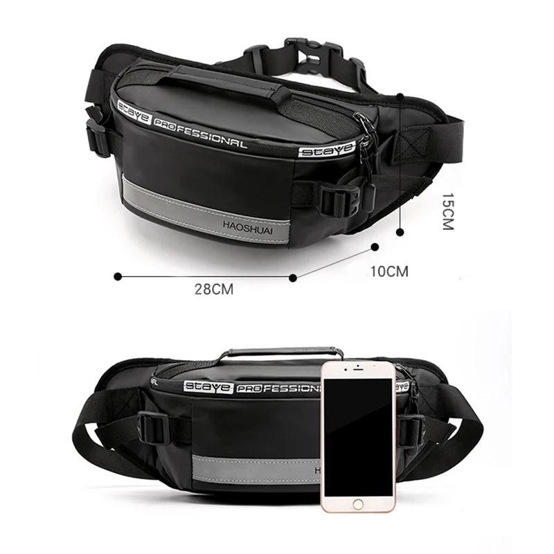 Outdoor Anti-Diefstal Heuptas Mannen Mode Reflecterende Run Fanny Pack Nieuwe Waterdichte Mobiele Telefoon Opbergtas Mannelijke Reisriem Tas