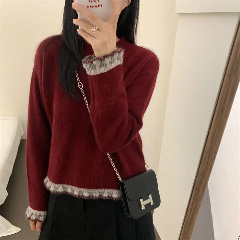 

Design Pullover Temperament Sweater Comfortable Long Sleeve Top Knitted Sweater Casual Autumn Comfort