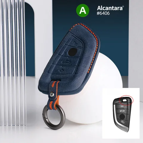 Чехол для автомобильного ключа из алькантары, аксессуары для брелоков BMW X1 X3 X5 X6 1 2 3 5 7 Series F15 F16 F20 F22 F30 F32 G30