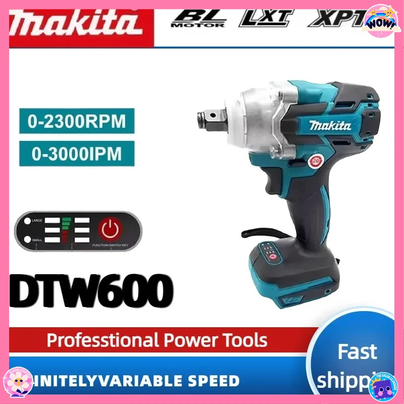 

Ударный гайковерт Makita DTW600 бесщеточный, аккумуляторный, для авторемонта, высокомоментный, перезаряжаемый электроинструмент