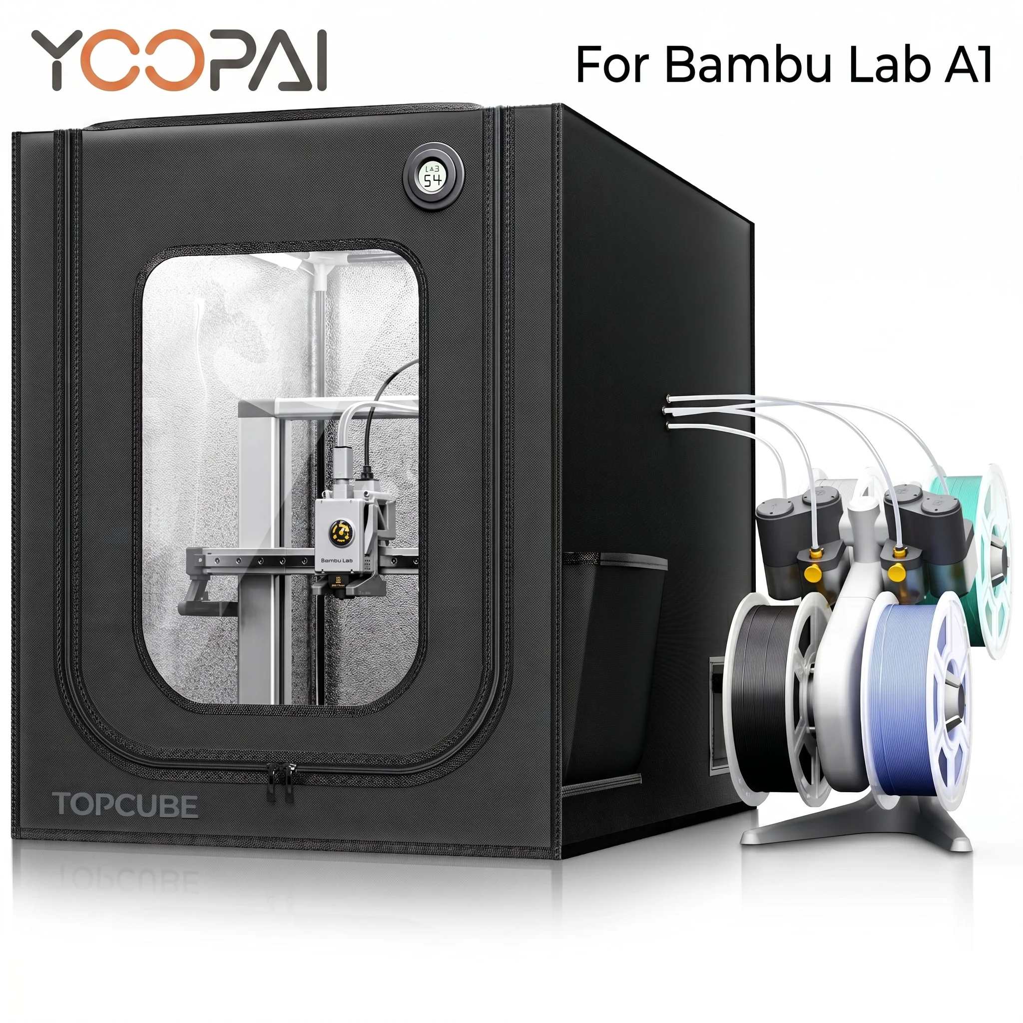 YOOPAI 3D-Drucker-Gehäuse für Bambu Lab A1/A1 Mini Combo LED-Licht Wasserdicht Geräuschreduzierend Konstante Temperatur