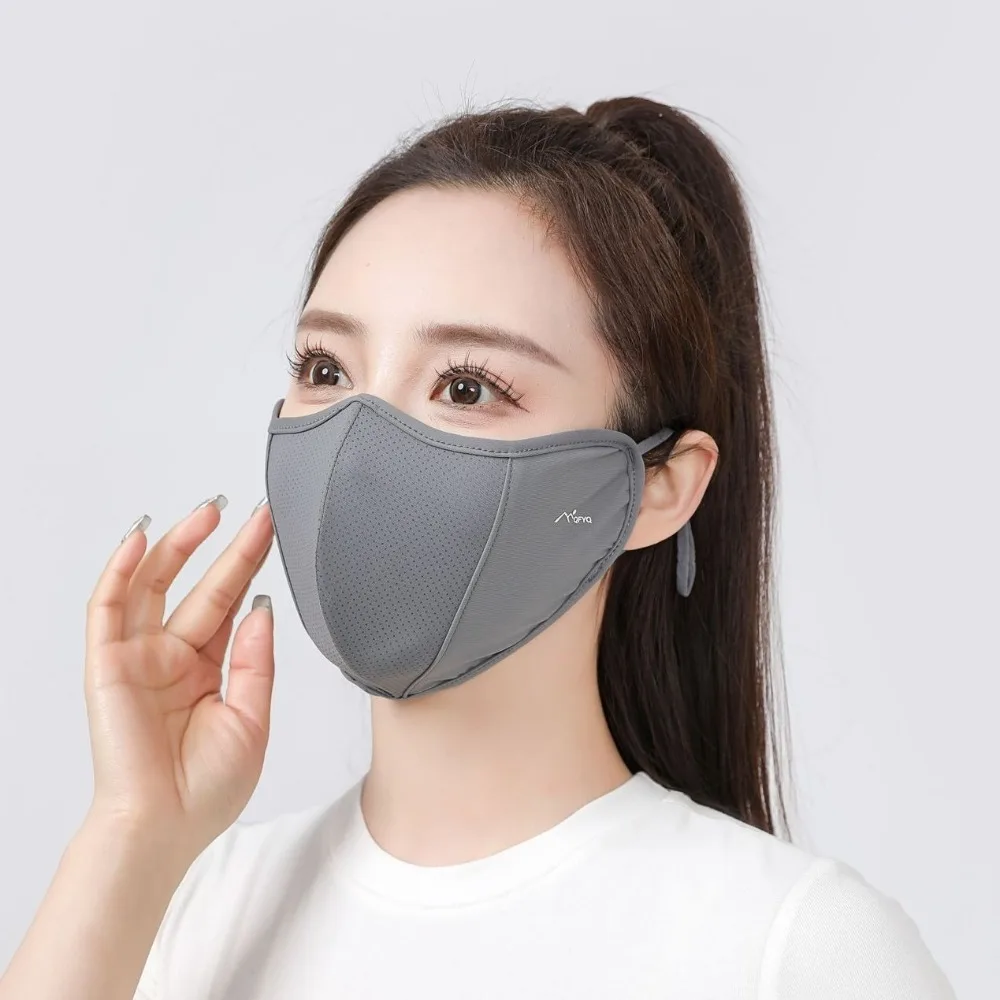New Breathable Ice Silk Mask Washable Dustproof Riding Face Mask Mesh Anti-UV Anti-sun Mask Four Seasons