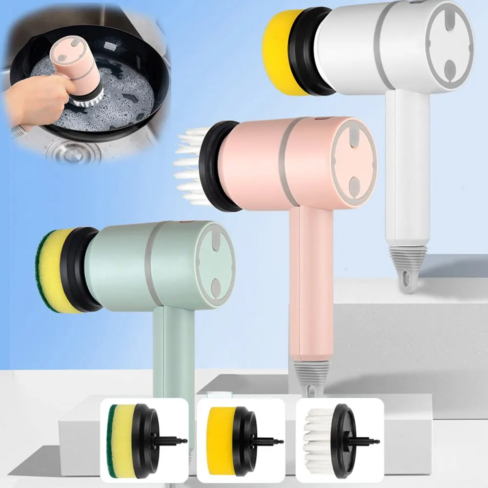 다기능 충전식 전동 세척 브러쉬 설거지 회전 스크러버 욕실 스크럽 주방 클리너