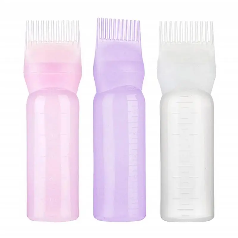 Hair Dye Applicator Hair Oil Brush Bottles Refillable Shampoo Bottle Root Comb Barber Hair Coloring Dyeing Styling Tools