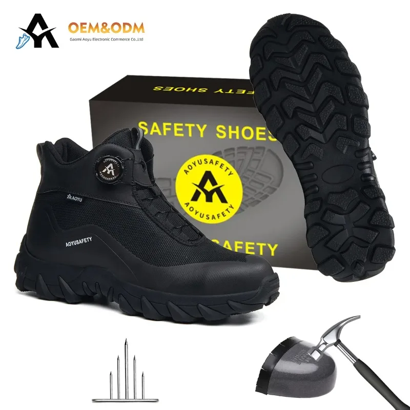 AOYU 2026 WINTER Safety Protective Shoes Steel Toe Work Shoes Men Anti-puncture Safety Shoes Men Women Work Safety BootsHigh‑Top