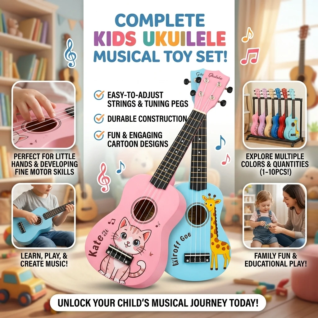 1/2/3/4/5/10PCS Mini Guitar Instrument Can Play Music Simulation Toy Ukulele Kids Guitar Toy Girl Boy Beginners Birthday Gift