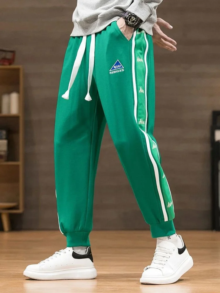 

Men's Spring Autumn Cotton Sweatpants Baggy Joggers Straight Leg Eighteen Pants Youthful Vitali Sle Casual Trousers