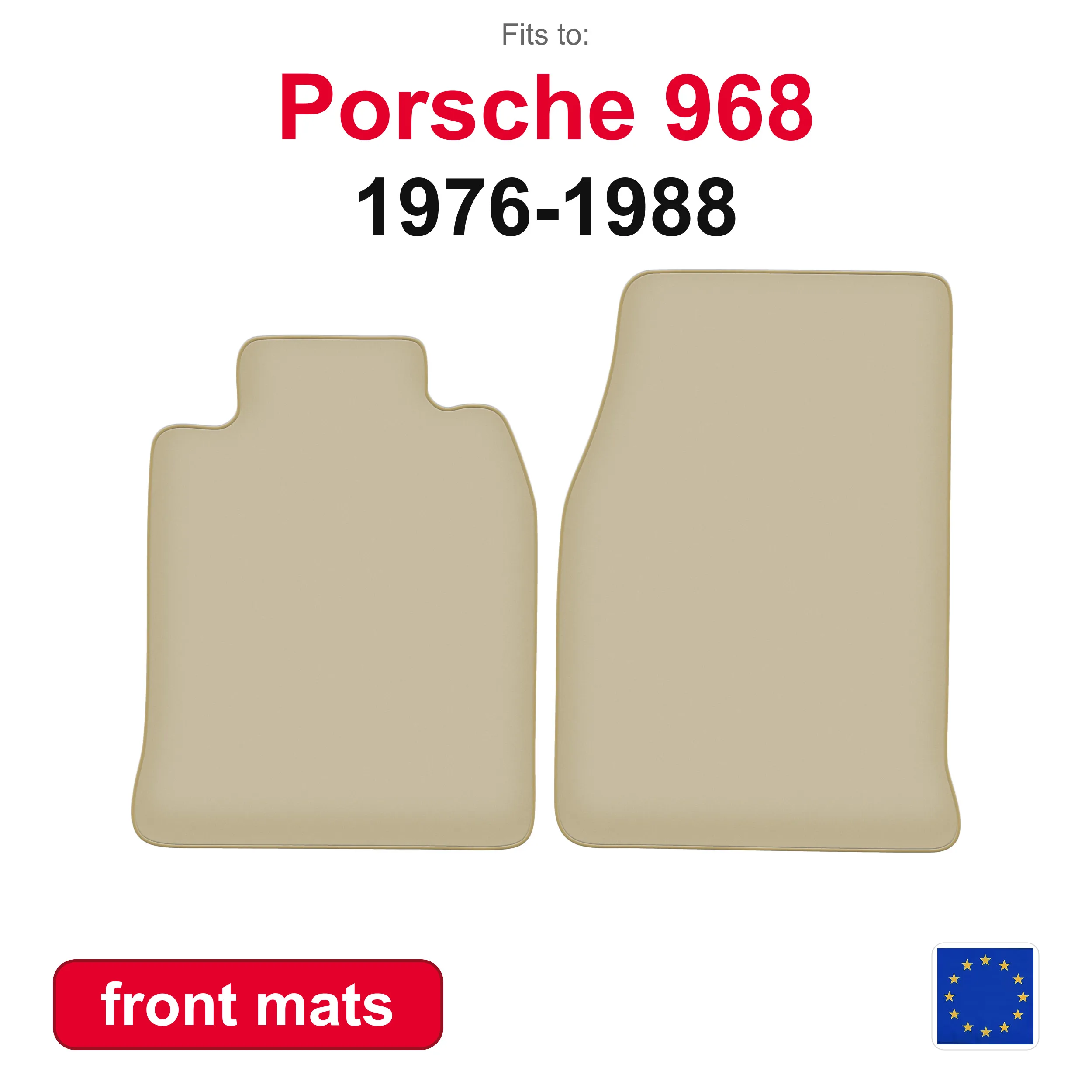 PREMIUM Auto-Fußmatten vorne für Porsche 924 Coupé (1976-1988) - Beige 2-teiliges Set passgenaue Auto-Vorderfußmatten für Fahrzeugboden