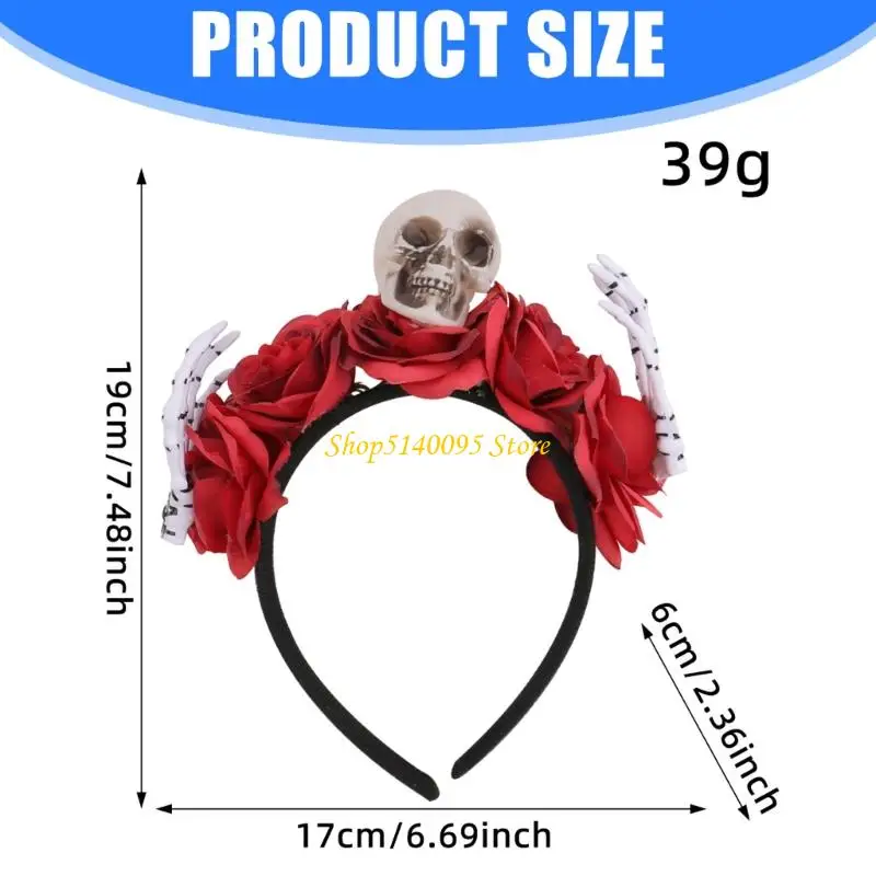 Dxae Thoải mái Halloween Headwear với hộp sọ thực tế Thiết kế nhẹ bằng tay cho các bữa tiệc dài hàng giờ trang phục Trẻ người