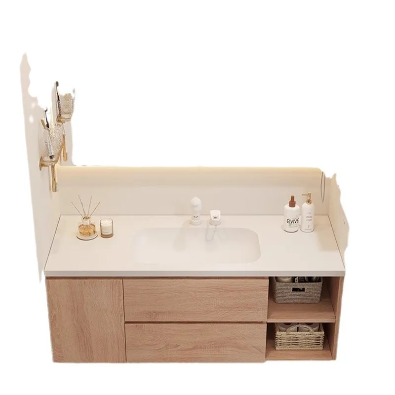 

Bathroom cabinet combination log wind hand wash face basin toilet washstand