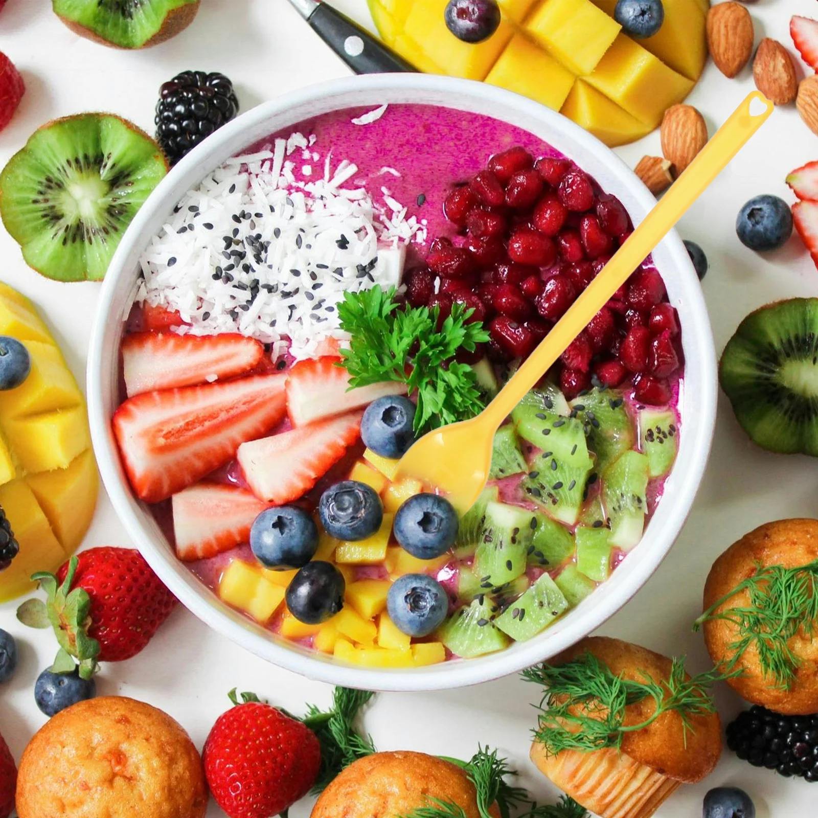 

100Pcs Long Handle Plastic Stirring Spoons for Iced Tea Latte Cocktails Home Use Easy Clean Yellow Stirring Spoons