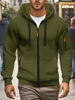 Men Autumn and Winter New Hoodies Long Sleeve Sweatshirt Pocket Zipper Design Hooded Sweatshirt Men Sportswear Casual Jacket