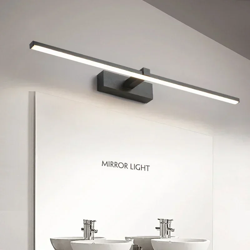 Lámparas de espejo de luz LED modernas, aplique de pared de aluminio para espejo de baño, faro, decoración del hogar, accesorio de iluminación interior, brillo